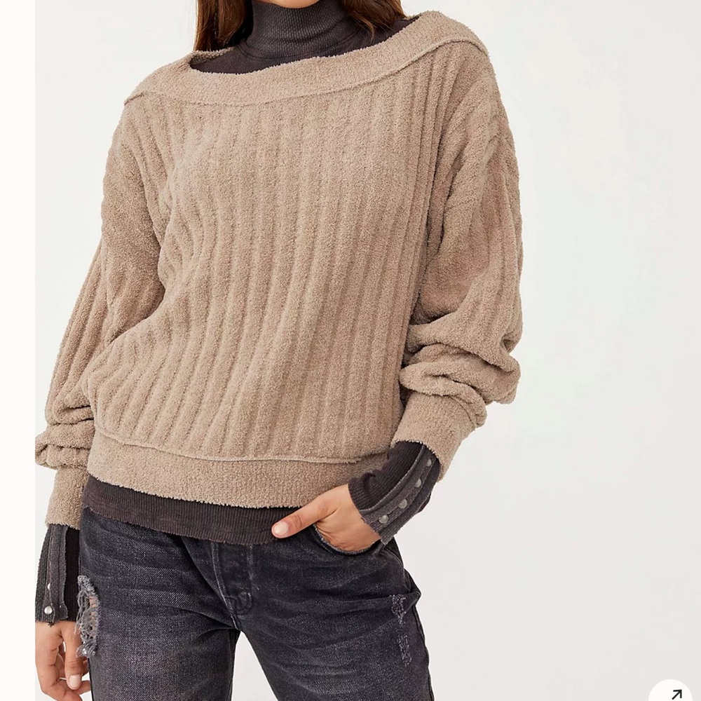 Free People Women's Cabin Fever Pullover. Gray/Tope Color. Size XS - Picture 5 of 15